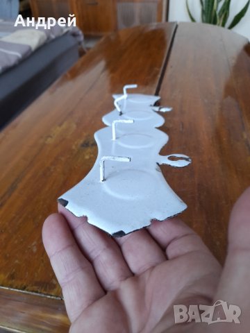 Стара емайлирана закачалка #2, снимка 3 - Антикварни и старинни предмети - 35075502