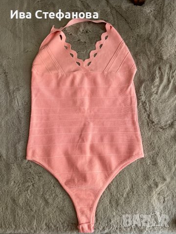 Бандажна ново боди цвят праскова нежно розаво 