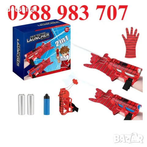 Ръкавица на Сапйдърмен със спрей - паяжина, снимка 4 - Фигурки - 47575009