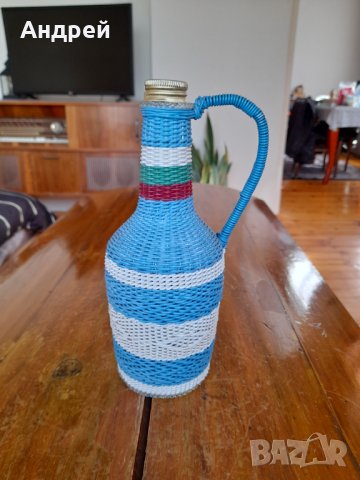 Старо плетено шише,бутилка #4, снимка 3 - Антикварни и старинни предмети - 38149611