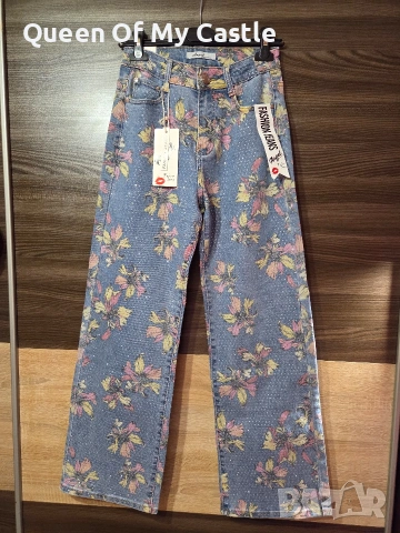 Ефектни дънки с камъни , снимка 2 - Дънки - 54168704