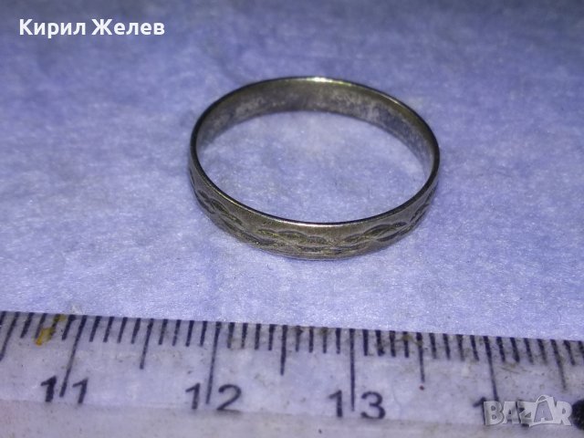 Стар РЪЧНО ОРНАМЕНТИРАН СРЕБЪРЕН ПРЪСТЕН Тип ХАЛКА ОКСИДИРАНО СРЕБРО ВИСОКА ПРОБА 40096, снимка 5 - Антикварни и старинни предмети - 42787694