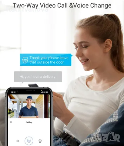 EZVIZ CP4  шпионка за врата Безжичен видео шпионка за врата Сензорен дисплей Звънец, снимка 4 - Други - 47294111