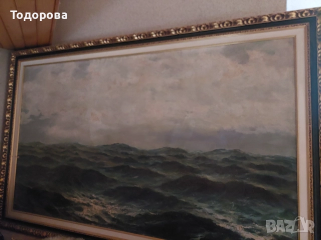 Огромна картина,масло 1943 г.размер178/110-Петър Бояджиев(1907-1963), снимка 4 - Картини - 51952136