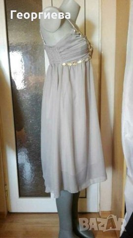 Вечерна сива рокля с украса от камъни🌹👗М р-р🌹👗арт.521, снимка 3 - Рокли - 29347962