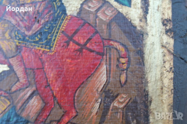 Стара икона св.Димитър , снимка 6 - Антикварни и старинни предмети - 51392917