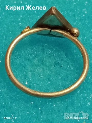 Сребърен АРТ пръстен със шлифован лунен камък майсторска изработка 46993, снимка 6 - Пръстени - 52640747