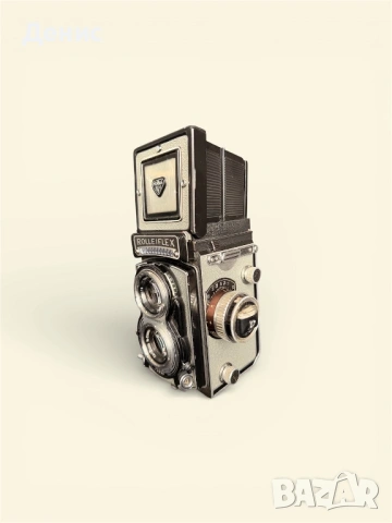 Rolleiflex TLR – Carl Zeiss Tessar 75mm f/3.5 + Rolleikin (35mm) | Работещ, снимка 3 - Фотоапарати - 53188609
