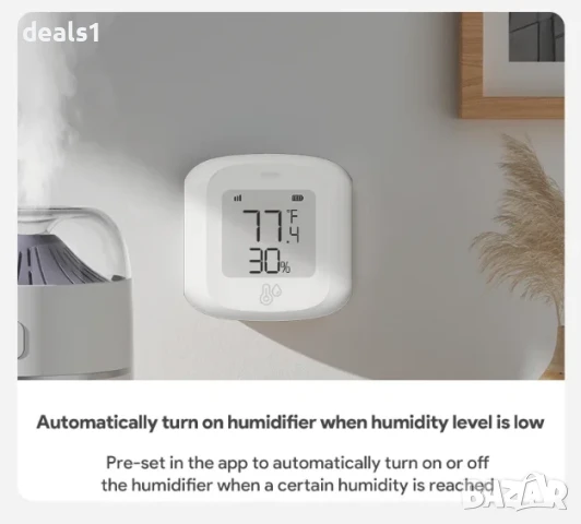 Смарт Zigbee Сензор за температура и влажност Вътрешен хигрометър и термометър с LCD дисплей , снимка 4 - Друга електроника - 50534112