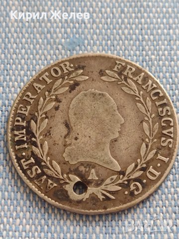 Сребърна монета 20 кройцера 1818г. Франц първи Виена Австрийска империя 12215, снимка 4 - Нумизматика и бонистика - 42915123