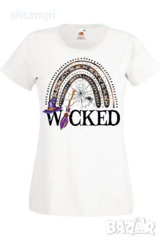 Дамска тениска Wicked Witch for white,Halloween,Хелоуин,Празник,Забавление,Изненада,Обичаи,