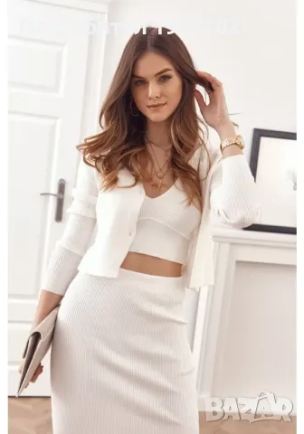 Дамски комплект от три части в цвят екрю 01092 FASARDI