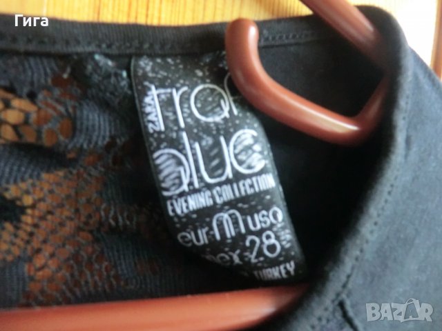 черна рокля с дантелен гръб на Зара, снимка 3 - Рокли - 37372530