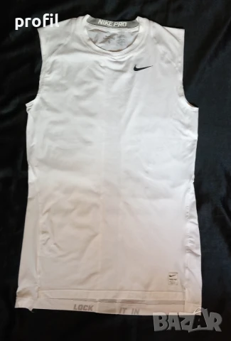 Nike Pro Combat Compression XL бял и черен потник, снимка 5 - Спортни дрехи, екипи - 50625733