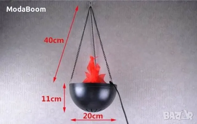 Декоративна окачена електрическа камина с реалистичен LED пламък, снимка 4 - Лед осветление - 48056947
