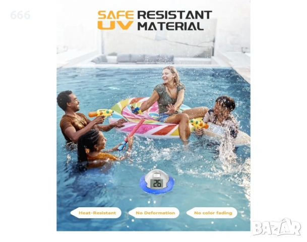 Термометър за басейн BALDR, акумулаторен, 180 дни с 1 зареждане, снимка 2 - Басейни и аксесоари - 53280504