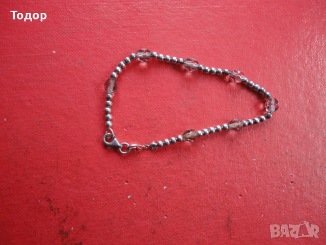 Сребърна гривна с камъни 5, снимка 4 - Гривни - 53061401