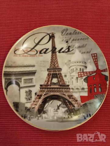 Сувенирна, порцеланова чиния, Париж. , снимка 6 - Колекции - 48235732