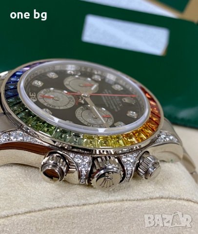 Rolex Daytona White Gold Rainbow , снимка 3 - Луксозни - 42116141