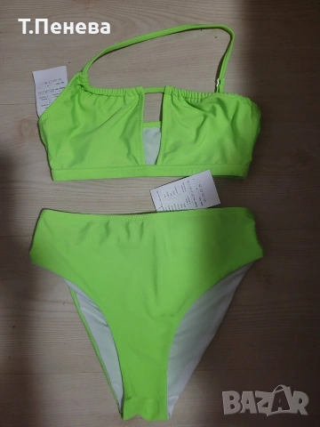 Неоново зелен бански , снимка 2 - Бански костюми - 54365307