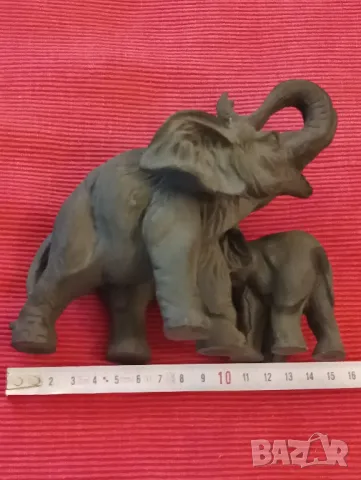 Статуетка, фигурка Слон със слонче, мрамор. , снимка 7 - Статуетки - 48586646