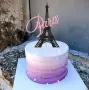 Paris Айфелова Кула черен брокатен картонен топер украса за торта декор, снимка 2
