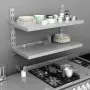 vidaXL Стенен рафт с 2 нива, неръждаема стомана, 100x30 см（SKU: 51047）, снимка 2