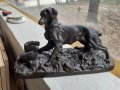 Прекрасна статуетка фигура на ловно куче от чугун, снимка 5