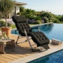 Сгъваем градински шезлонг с ватирана възглавница, регулируема облегалка , 178 см, снимка 5