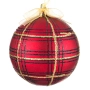 Коледна топка за елха червено каре 8 см_1184525, снимка 1