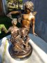 Бронзова статуетка "Зефир и Флора" - 19 век, 12 кг. Жак Бусо френски скулптор , снимка 1 - Антикварни и старинни предмети - 30809288