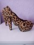 Леопардови дамски обувки на ток уникален стилен модел , снимка 5