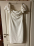 Нова елегантна миди дължина  еластична парти коктейлна бяла рокля буфан ръкав , снимка 5