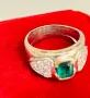 Дамски пръстен бяло злато и естествен изумруд, снимка 9