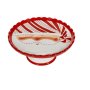 Десертна чиния Mercado Trade, Бяло червена шарка, Керамична