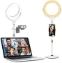 Нов LED Светлинен пръстен за бюро със стойка и държач за телефон/USB, снимка 4
