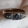 Пръстени със сапфири в лот. Сребро с позлата., снимка 4