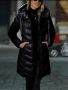 🧥 Дамско зимно яке със средна дължина в Черен и  цвят Кайсия , снимка 3
