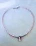Перлено колие с розово камъче, снимка 2