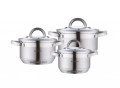 Комплект тенджери Bohmann, 16/18/20см. 2.1/2.9/3.9л., Неръждаема стомана, снимка 2