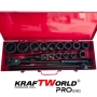 Гедоре 21 части с 12-стенни ударни вложки KraftWorld 3/4″ – професионален комплект за камиони, снимка 5