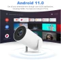 Преносим смарт видео проектор, JFYU, 4K Ultra HD поддръжка, 1280x720p резолюция, WiFi, Bluetooth , снимка 2