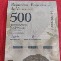 Интересна банкнота 500 боливара ВЕНЕЦУЕЛА перфектна непрегъвана за колекция 28386, снимка 3 - Нумизматика и бонистика - 37131978