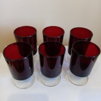  Комплект френски чаши от цветно стъкло , снимка 2 - Чаши - 35572177