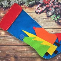 Коледен чорап за камина / подарък / лакомства, снимка 4 - Декорация за дома - 35149330
