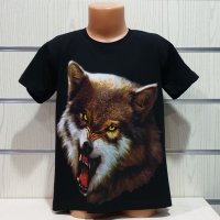 Нова детска тениска с дигитален печат Зъбат вълк, Серия Вълци, снимка 5 - Детски тениски и потници - 29902524