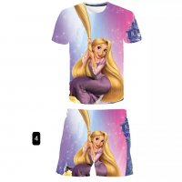 Летен комплект за момичета 3D тениска и шорти Cinderella, 7цвята - 023, снимка 4 - Детски комплекти - 37624305