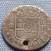Сребърна монета 2 реала Филип пети Сеговия Испания 13780, снимка 1 - Нумизматика и бонистика - 42871784