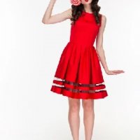 Дълга червена дамска рокля празнична официална, снимка 1 - Рокли - 37713814