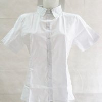 Бяла дамска риза от памук Crisstalus - L, снимка 2 - Ризи - 42594433